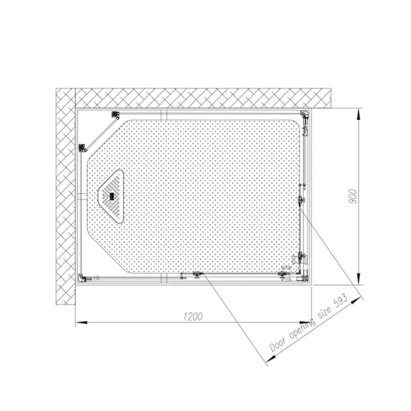 Badnor Nordica White lux 8-3 dusjkabinett 120x90cm m/dusjsett