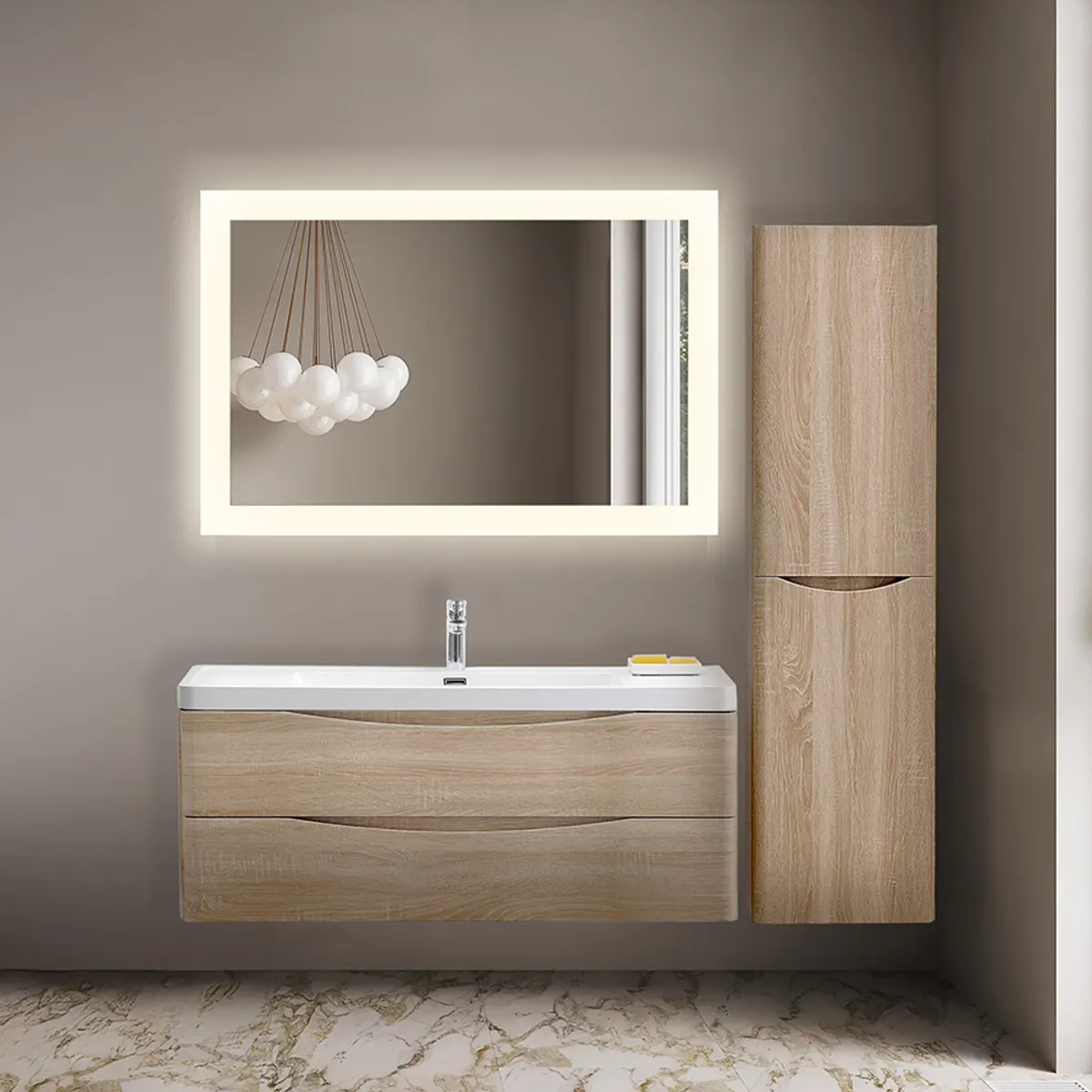Badnor Mette 120cm enkel +40cm mbl.lpk (50103) Lone speil