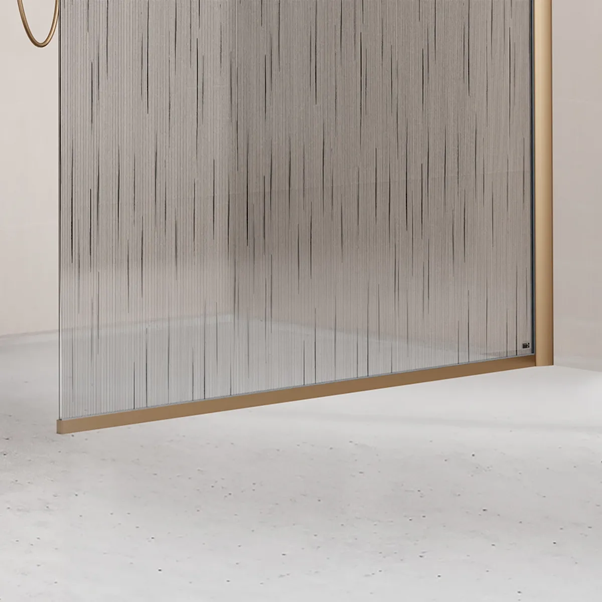 Badnor Shildon dusjvegg/walk-in hjørne - BØRSTET KOBBER - TINTED HARMONY glassfelt - 125cm