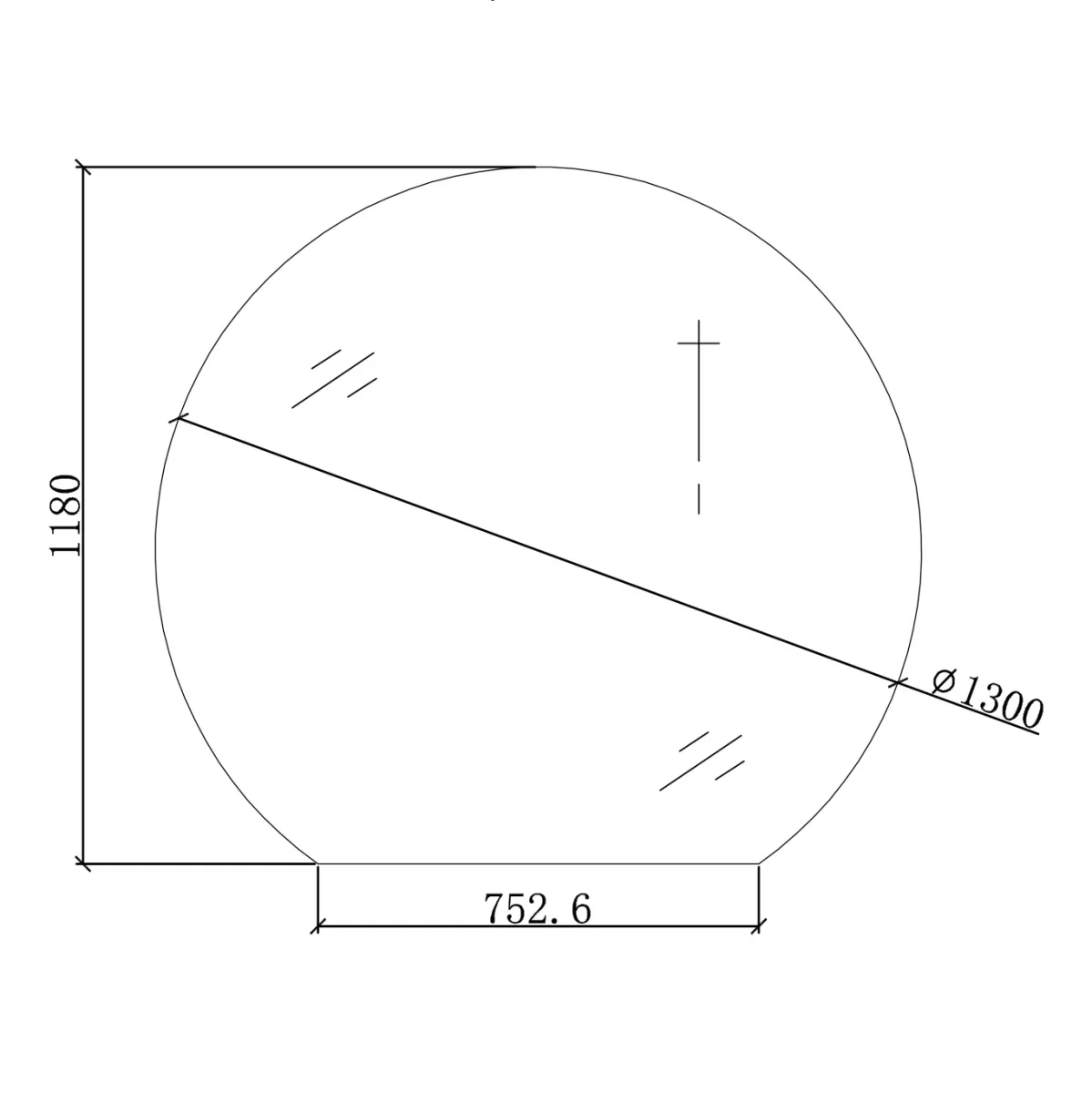 Badnor Melanie HVIT 120cm enkel servant (1405) Sissel speil