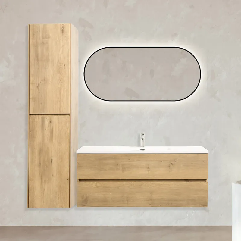 Badnor Mikala 120+40cm enkel servant (8416) Sienna speil m/lys