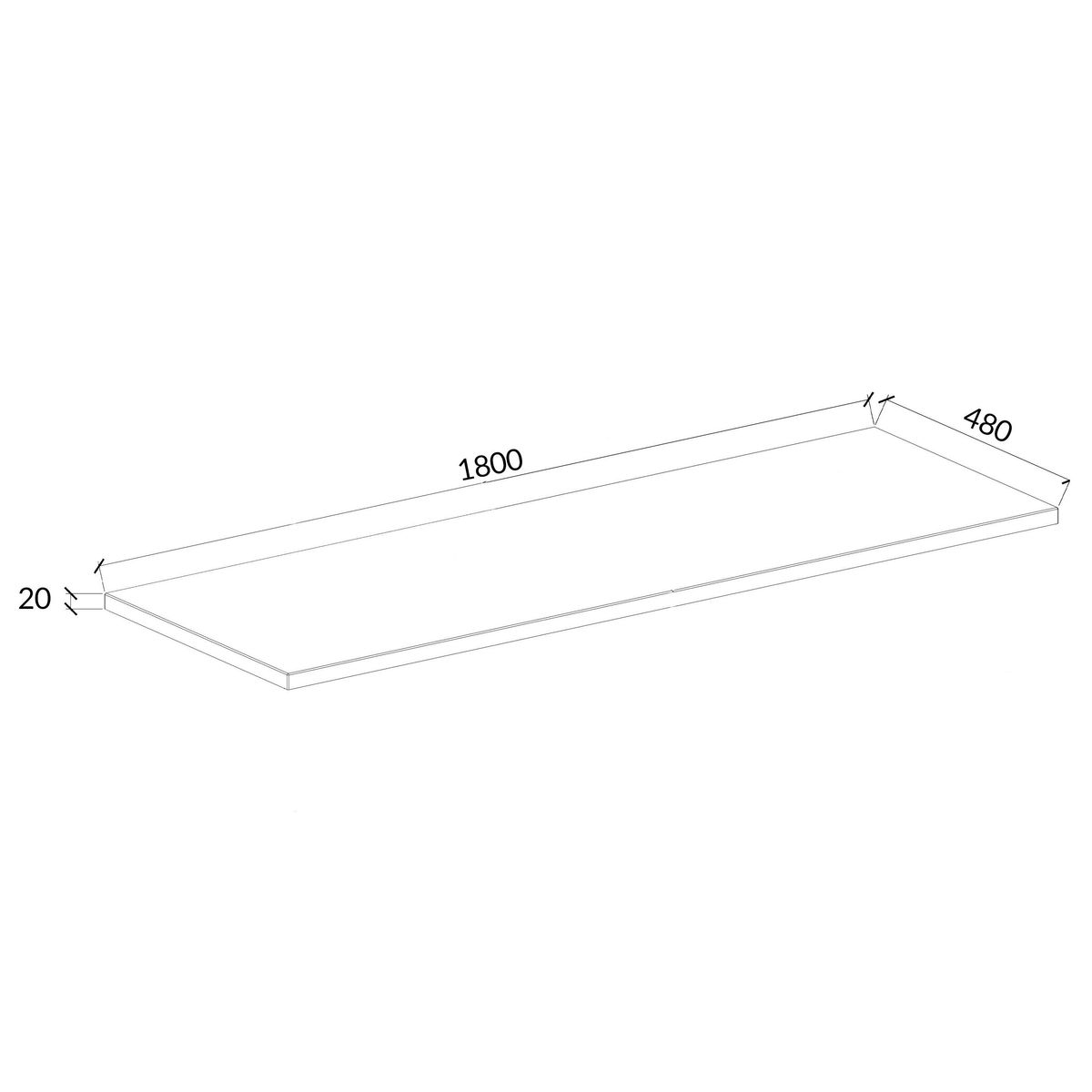 Badnor Mikala 180cm servantskap (dobbel) m/SORT benkeplate