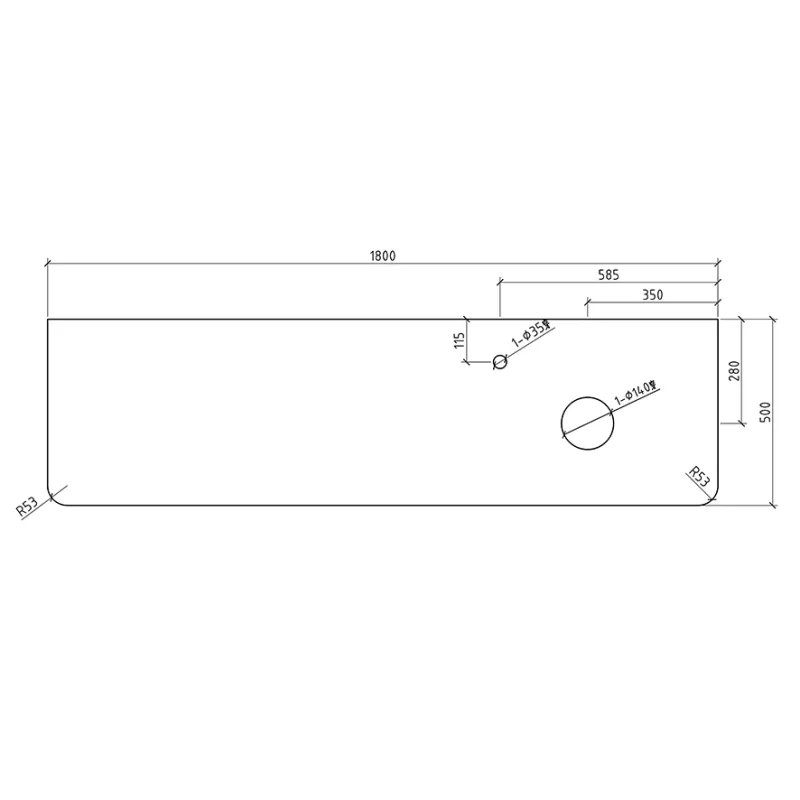 Badnor Mabelle 180cm servantskap m/silkestein topplate (HØYRE) 