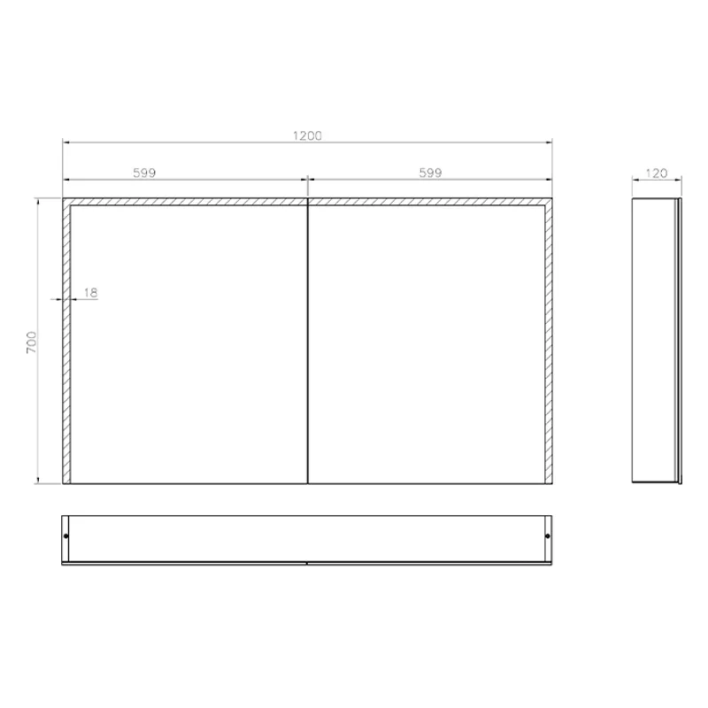 Badnor Mette 120cm dobbel +35cm mbl.lpk (50012) Linnie speilsk