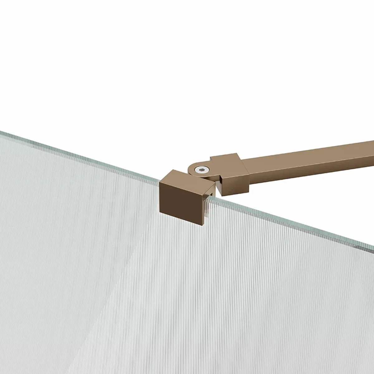 Badnor Shildon dusjvegg/walk-in hjørne - BØRSTET KOBBER - FLUTED glassfelt - 110cm