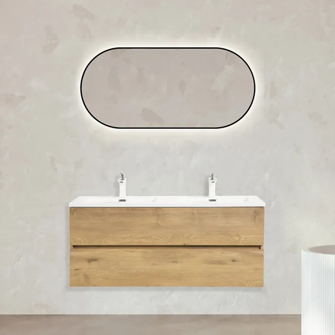 Hovedbilde Badnor Mikala 120cm dobbel servant (8506) Sienna speil m/lys