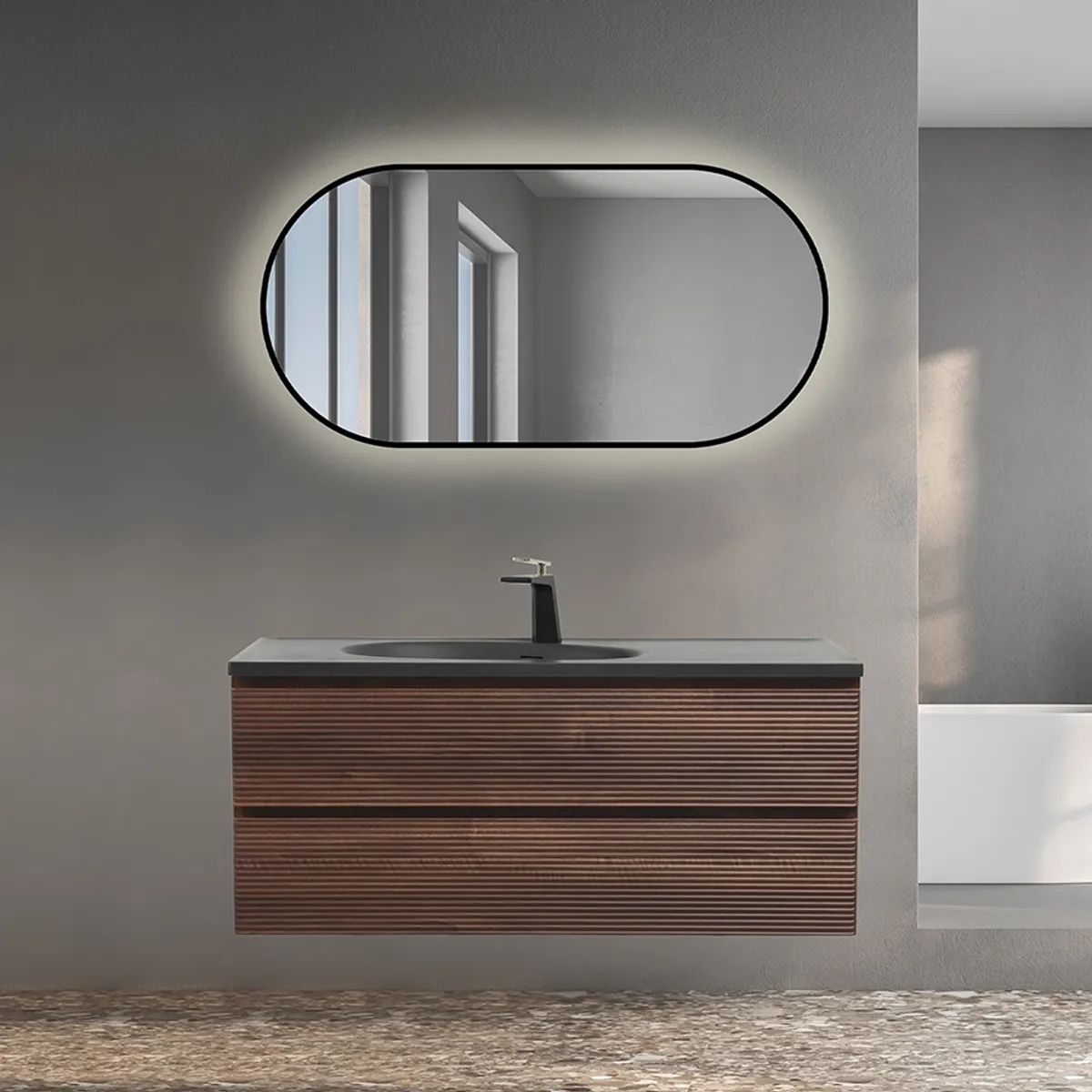 Badnor Maiken 120cm mbl.pk (9601) Sienna speil m/lys