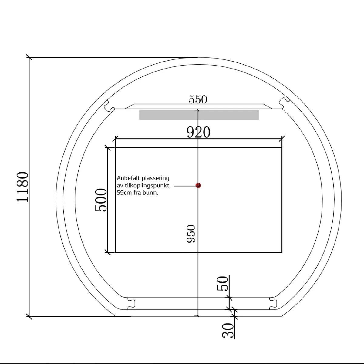 Badnor Mette 120cm dobbel mbl.lpk (50005) Sissel speil