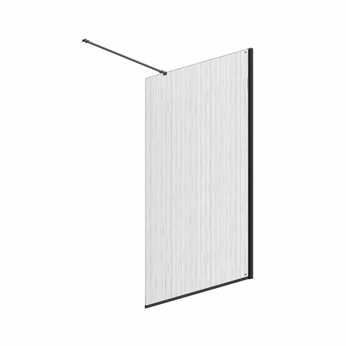 Badnor Shildon dusjvegg/walk-in hjørne - MATT SORT - TINTED HARMONY glassfelt - 110cm