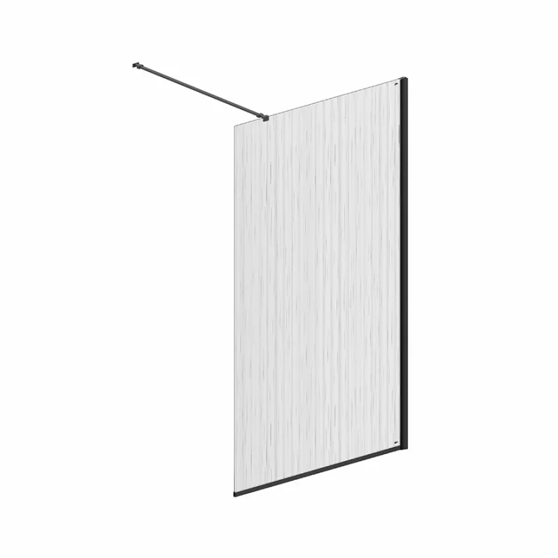 Badnor Shildon dusjvegg/walk-in hjørne - MATT SORT - TINTED HARMONY glassfelt - 110cm