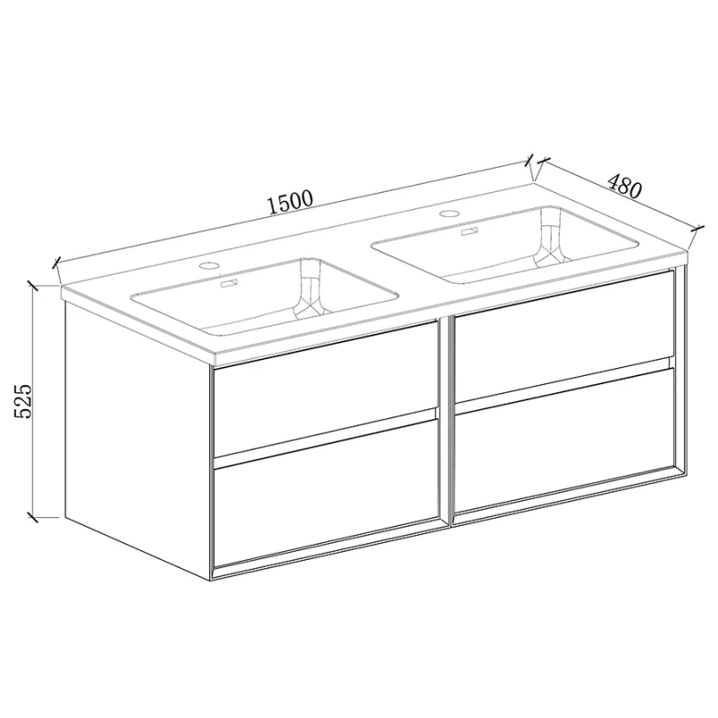 Badnor Martine 150cm møbelpk (6508) Saga speil med lys