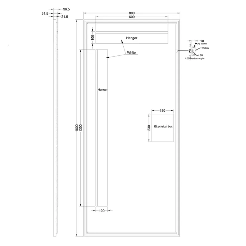 Badnor Marikken 180+35cm mbl.pk. (2532) Saga speil