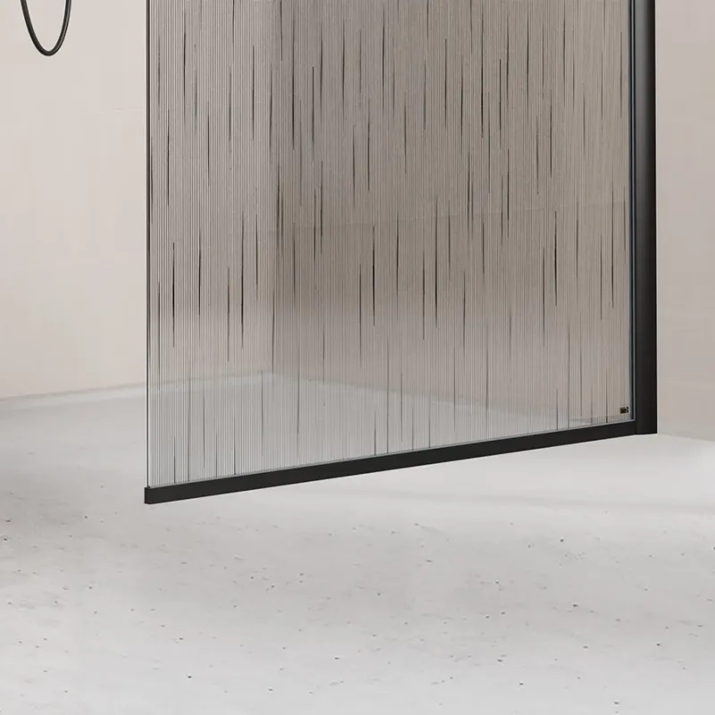 Badnor Shildon dusjvegg/walk-in hjørne - MATT SORT - TINTED HARMONY glassfelt - 110cm