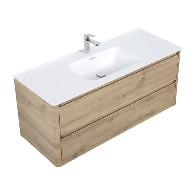 Hovedbilde Badnor Marlén 120cm servantskap i NORDIC OAK m/MATT HVIT servant