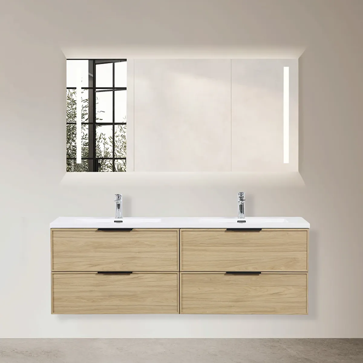 Badnor Melissa 150cm mbl.pk (97620) Lilly speilskap m/lys