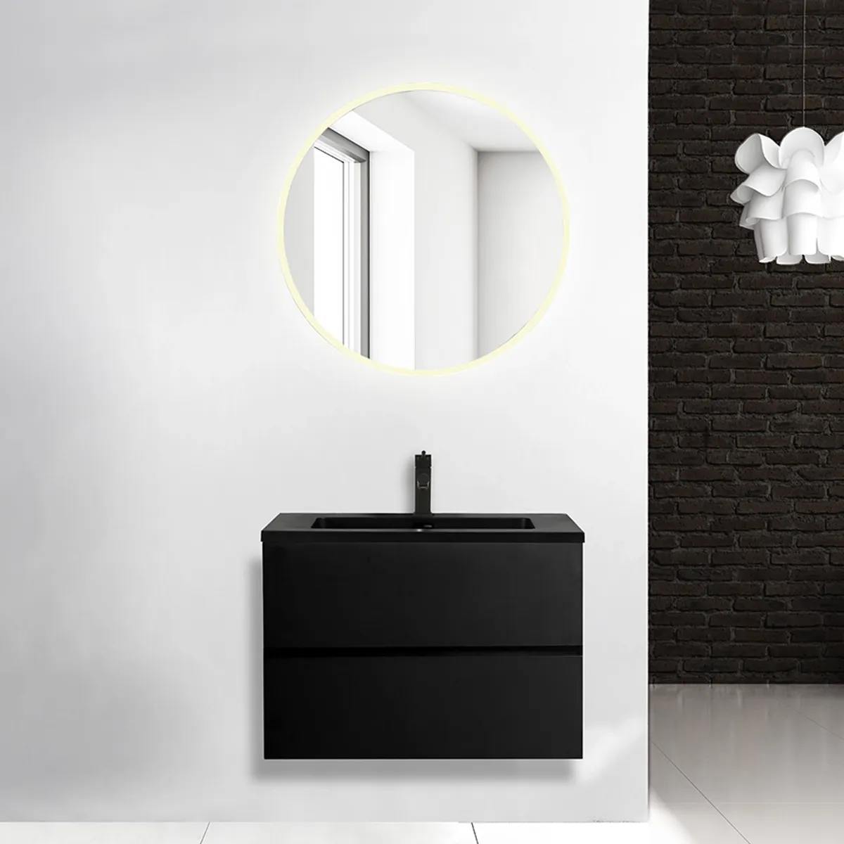 Badnor Melanie SORT 75cm - sort servant (0101) Lissie speil m/lys