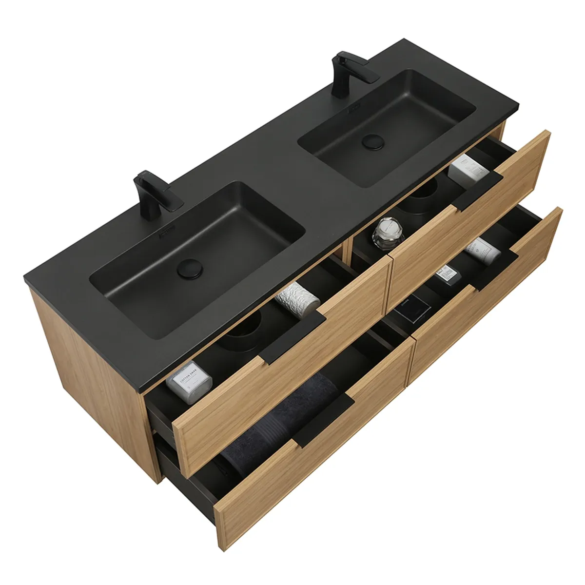 Badnor Melissa 150cm servantskap m/dobbel SORT servant