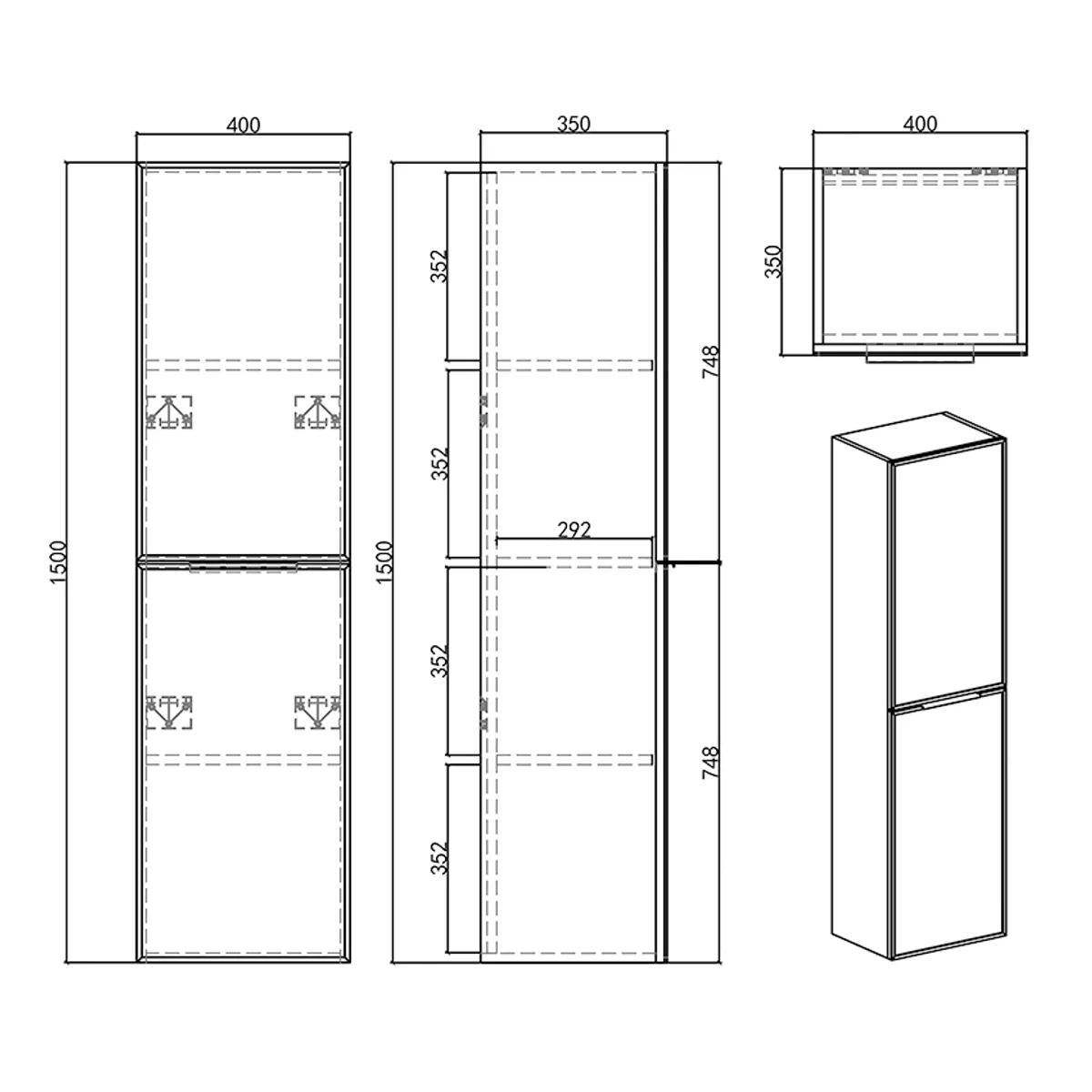 Badnor Melissa 120+40cm mbl.pk m/dobbel servant (98511) Sienna speil m/lys