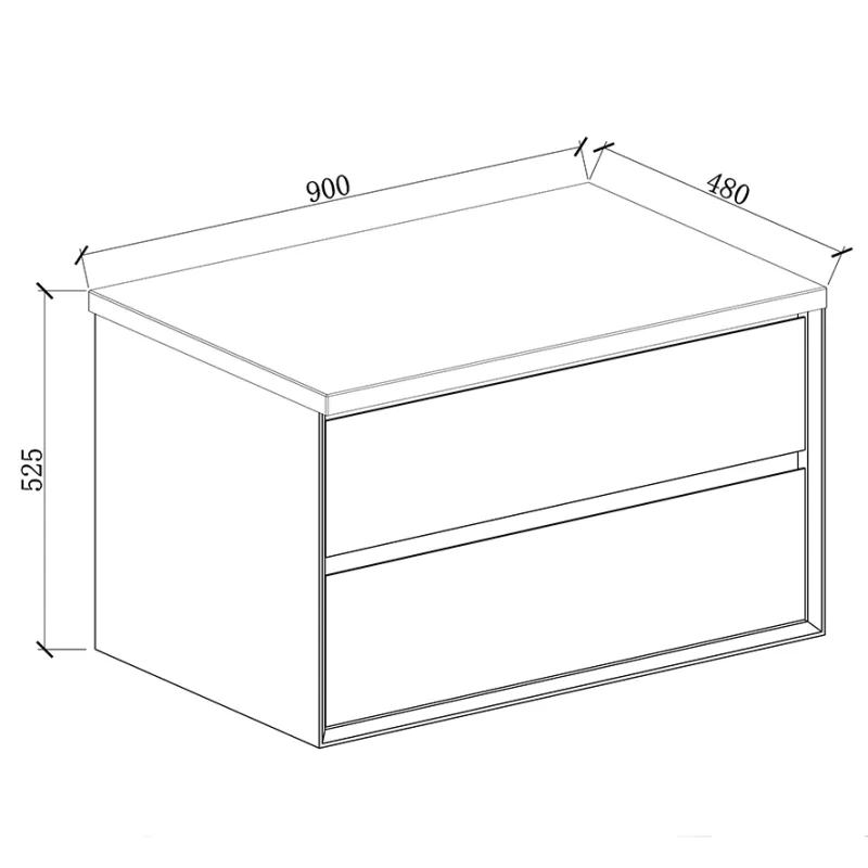 Badnor Martine 90cm servantskap m/sort benkeplate/topplate