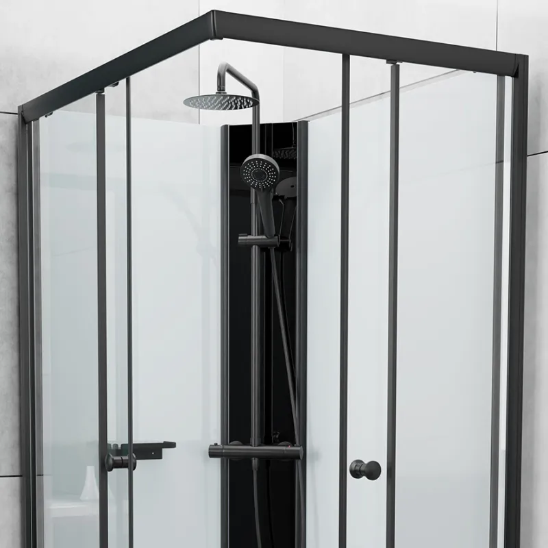 Badnor Scandia Black lux 8-2 dusjkabinett 105x90cm m/takdusjsett