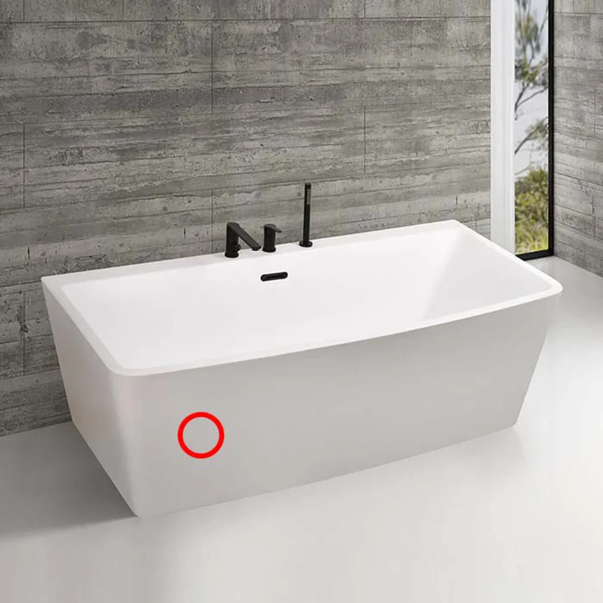 B-VARE: Badnor Allesandra badekar - MATT HVIT m/sort blandebatt. - 169cm