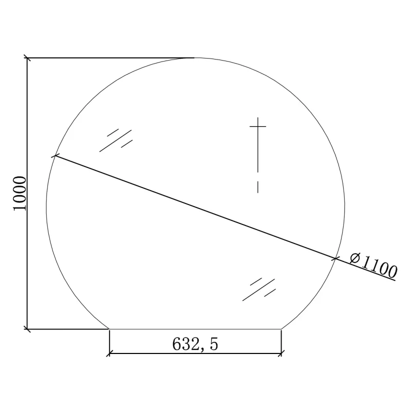 Badnor Merethe 120cm møbelpk (7202) Sissel rundt speil