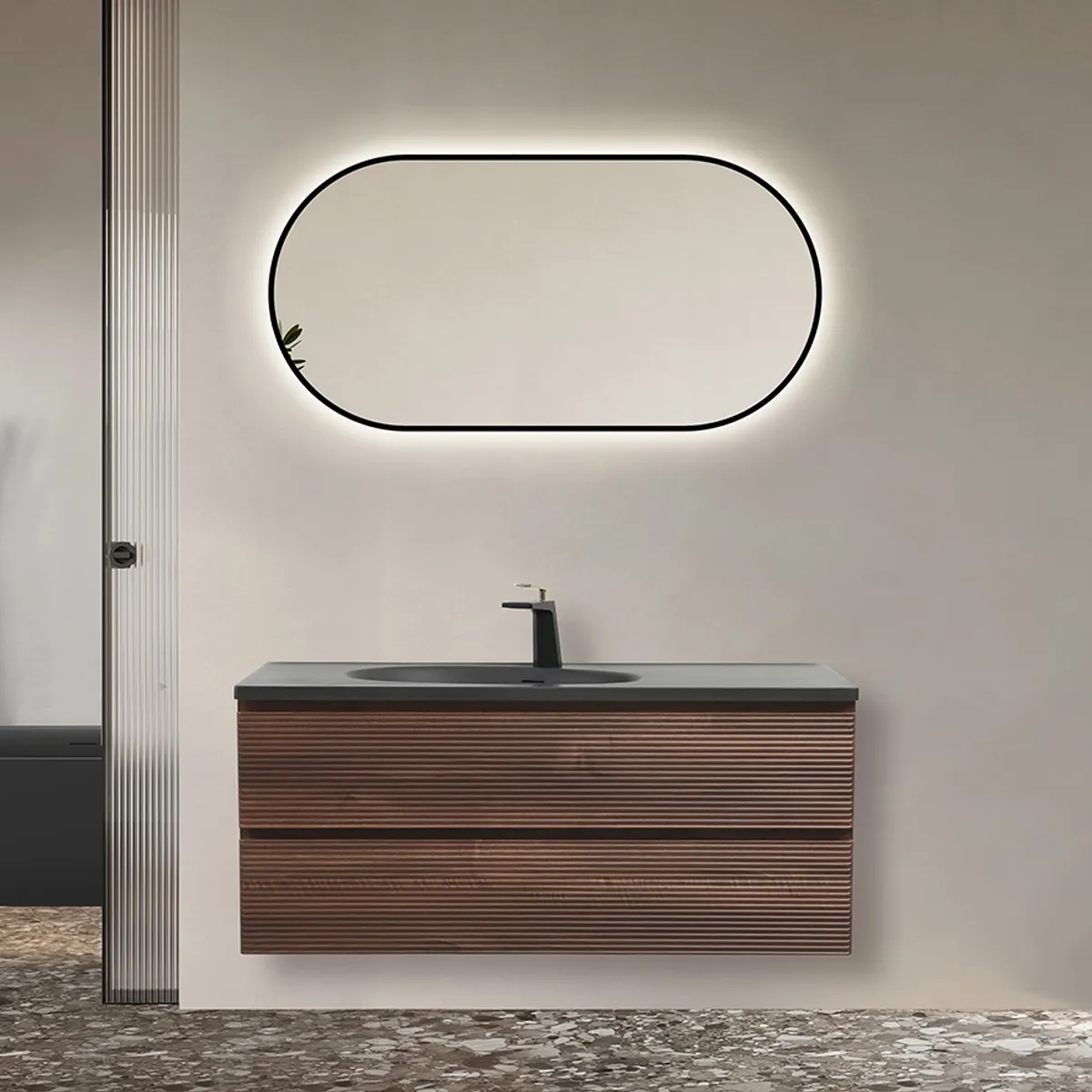 Badnor Maiken 120cm mbl.pk (9601) Sienna speil m/lys