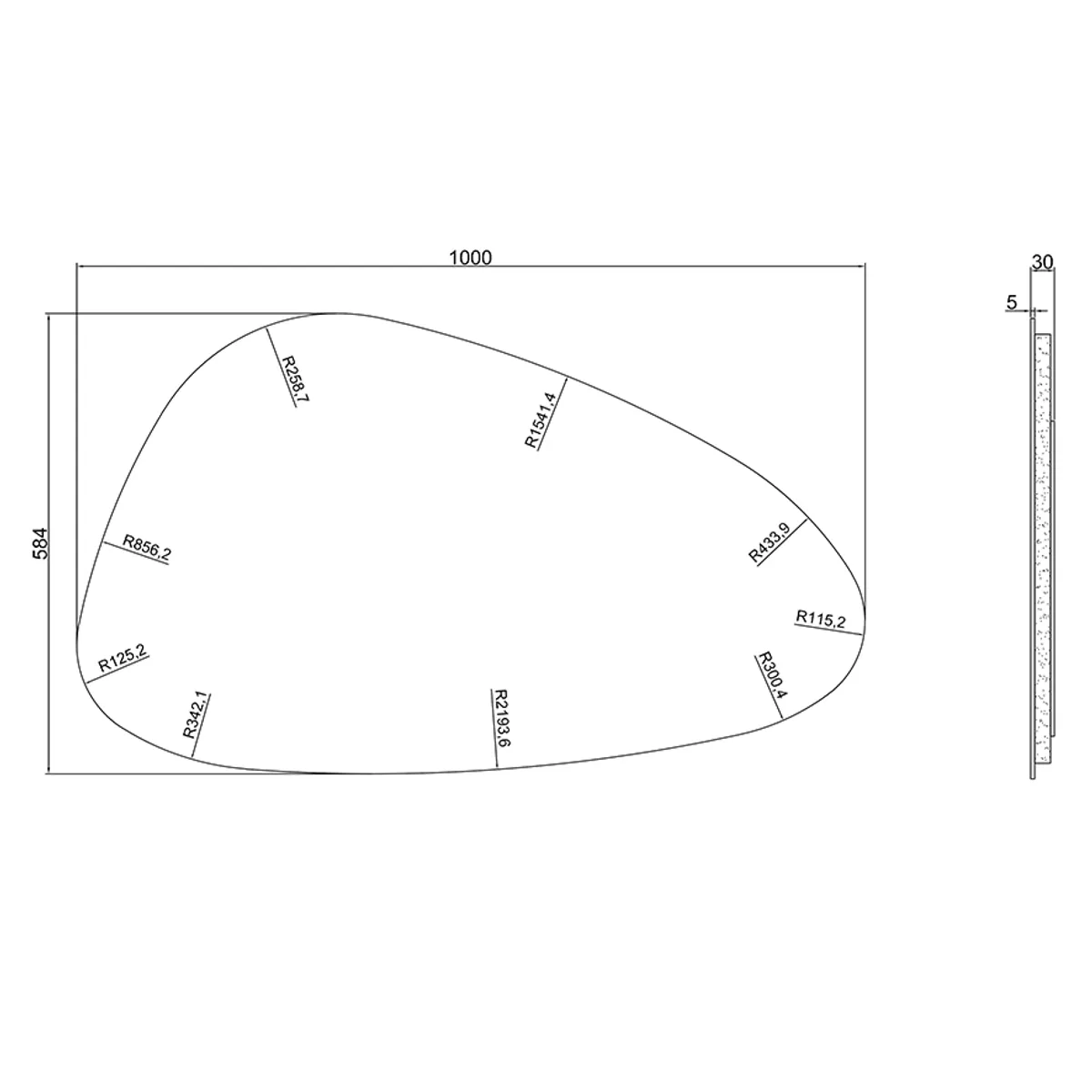 Badnor Maiken 100+40cm mbl.pk (9517) Sandy speil m/lys