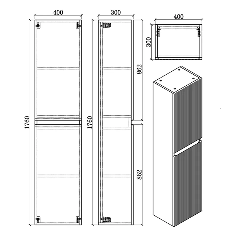 Badnor Mathea 120+40cm (enkel) mbl.pk (9312) Sissel speil