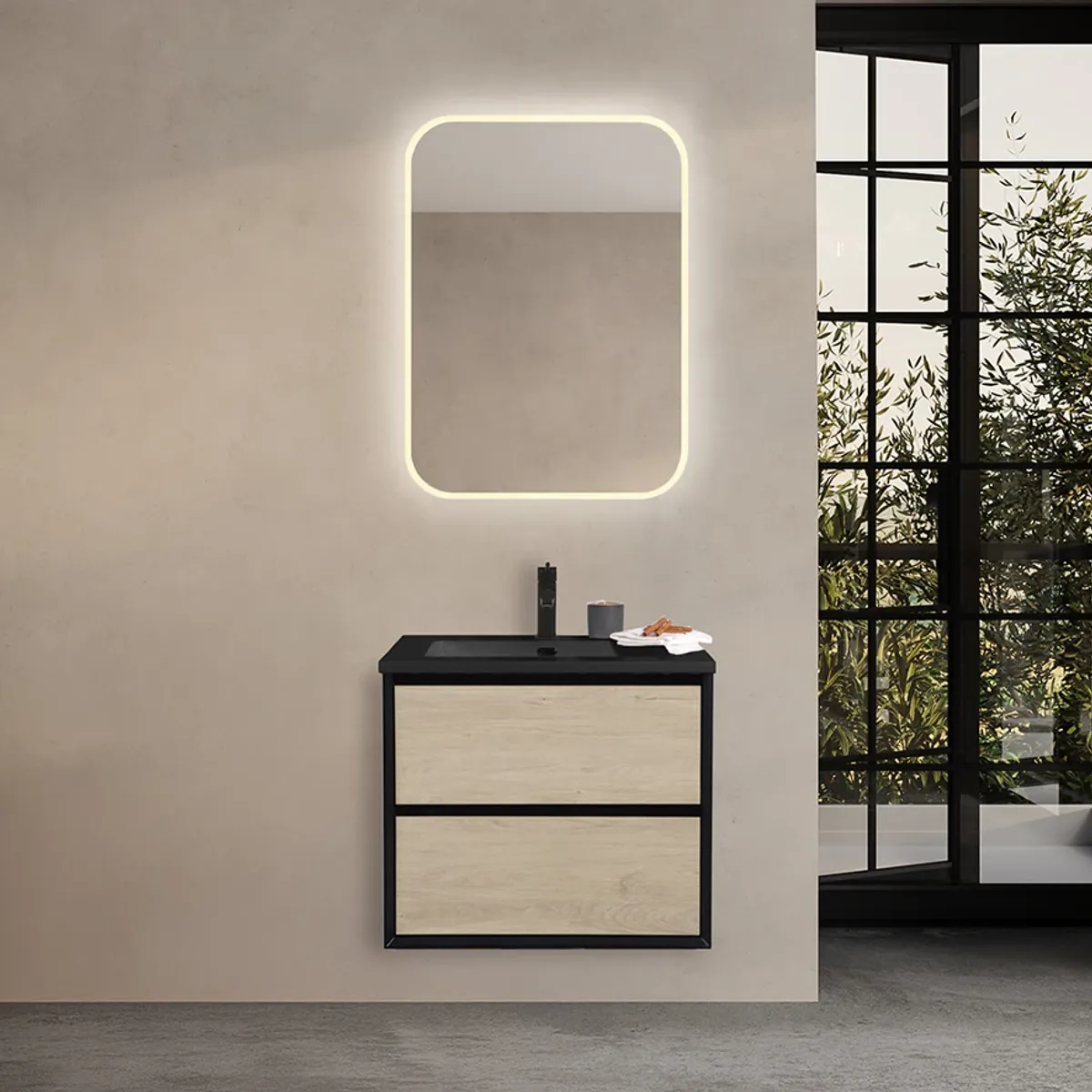 Badnor Martine 60cm mbl.pk. (6102) Linnea firkantet speil