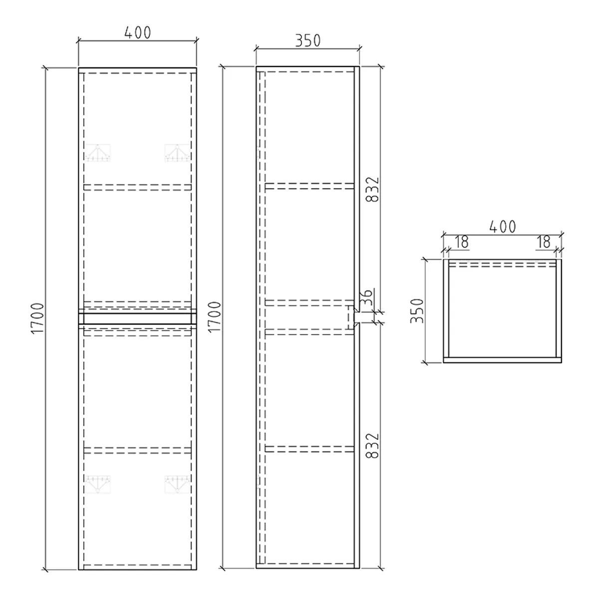 Badnor Maiken 80+40cm mbl.pk (9411) Lotte speil m/lys