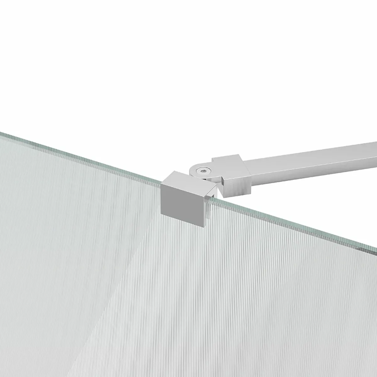 Badnor Shildon dusjvegg/walk-in hjørne - KROM - FLUTED glassfelt - 110cm