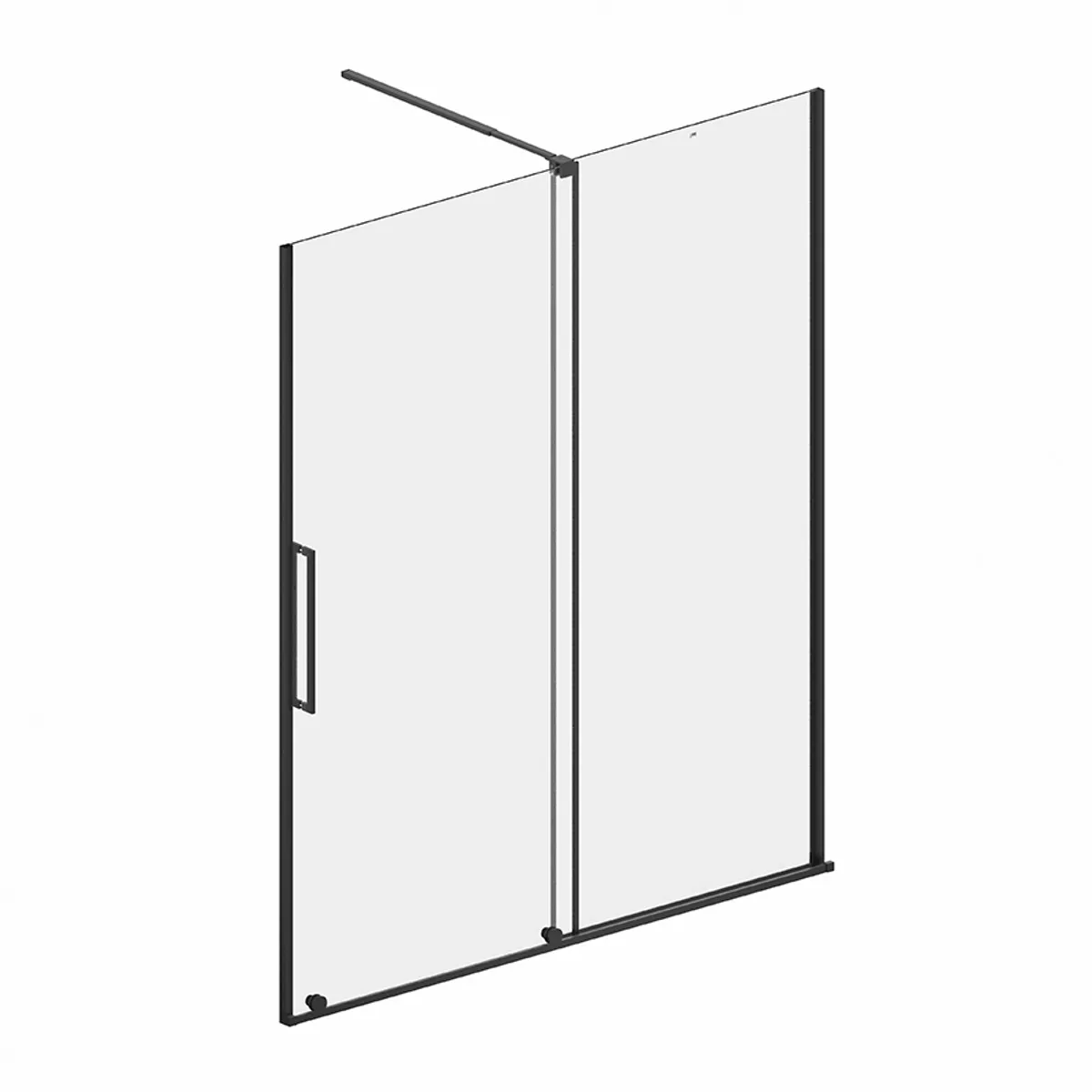 Badnor Køhler ll Nisjeløsning m/skyvedør - 160-180cm - matt sort