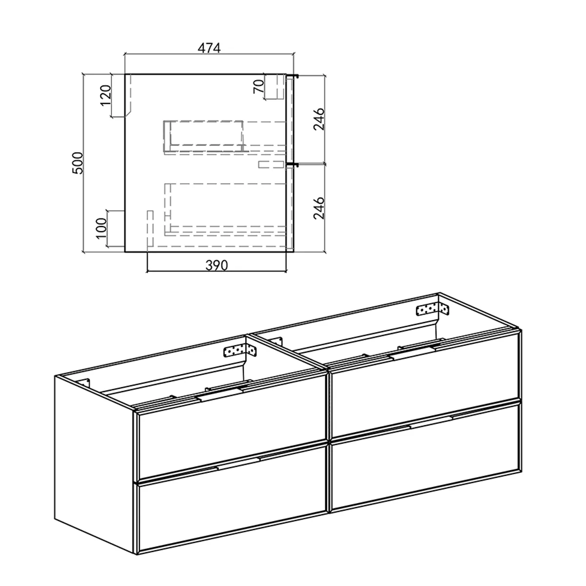 Badnor Melissa 150cm mbl.pk (97640) Sissel speil m/lys