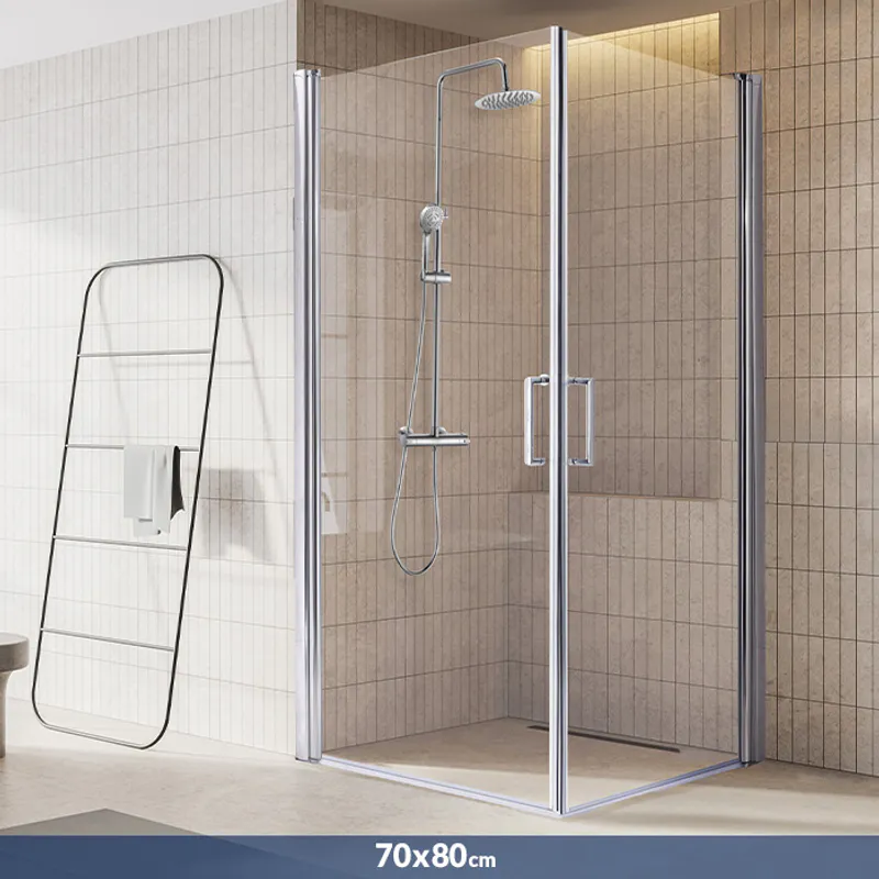 Imber dusjhjørne rett 70x80cm, krom