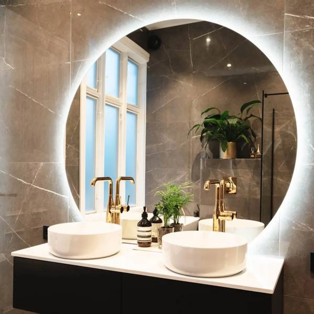 Badnor Maiken 100+40cm mbl.pk (9516) Sissel speil m/ dimbart lys