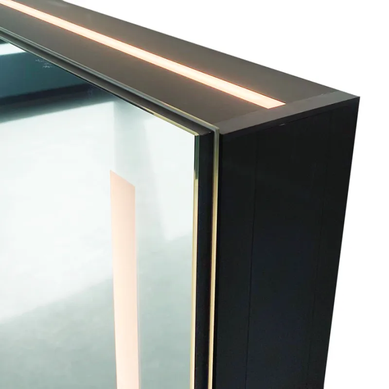 Badnor Leah speilskap (60cm), sort, m/stikkontakt og LED-lys