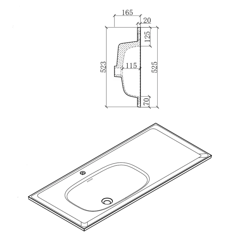 Badnor Merethe 120cm møbelpk (7208) Saga firkantet speil