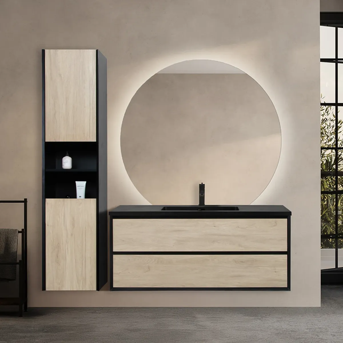 Badnor Martine 120+40cm enkel servant (6414) Sissel speil