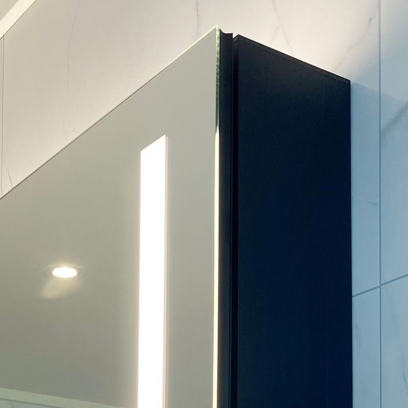 Badnor Leah speilskap (90cm), sort, m/stikkontakt og LED-lys