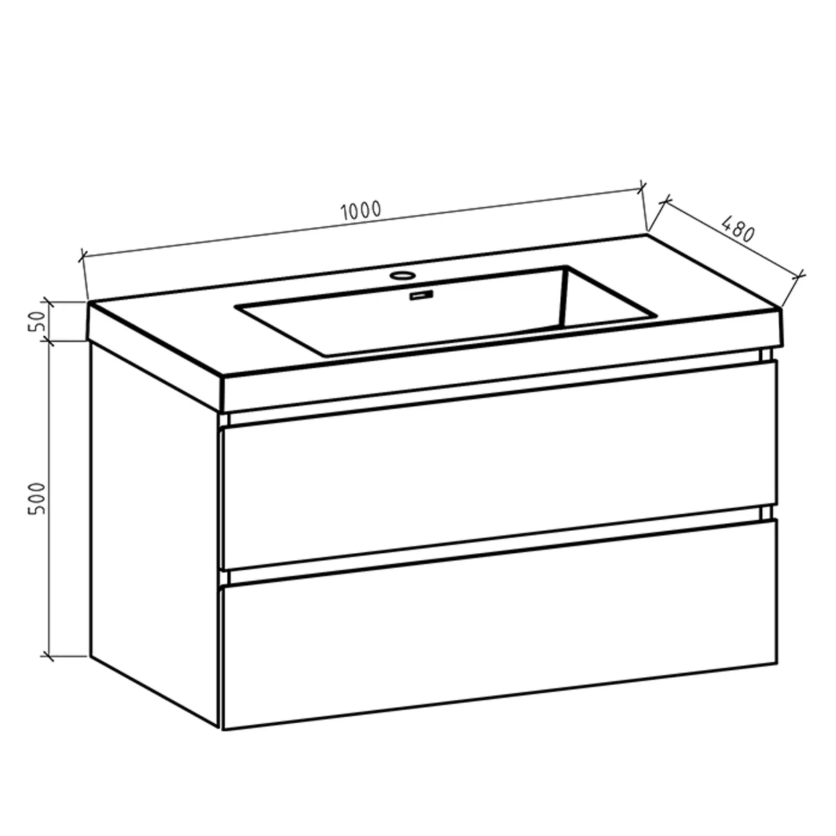 Badnor Melin 100cm+40cm møbelpakke (5361) Leon speilskap