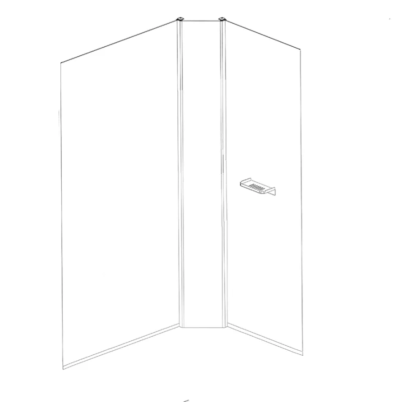 Badnor Nordica White lux 8-0 dusjkabinett 90x70cm - BAKVEGGER + SØYLE