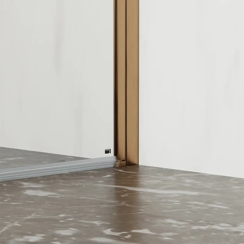 Badnor Grays dusjdør (rett) - 100cm - BØRSTET KOBBER